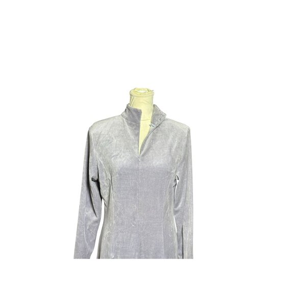 Vintage 90s Velvet Maxi Dress 1/2 Zip Mock Neck Long Sleeve Fall Fashion READ - Picture 11 of 11